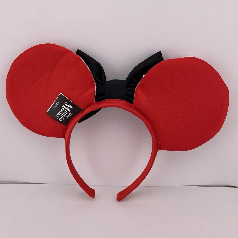 Disney‎ Minnie Mouse Ears Headband Sequin Polka Dot Bow Cosplay Costume Set of 3